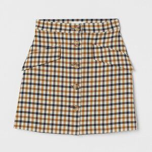 H&M Button Mini A-Line Skirt - High Waisted - with Buttons